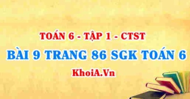 Bài 9 trang 86 SGK Toán 6 Chân trời sáng tạo Tập 1